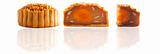 various chinese mooncakes with isolated white background