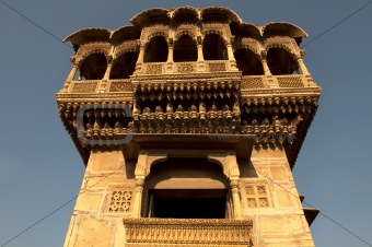 old ancient haveli at jaisalmer fort