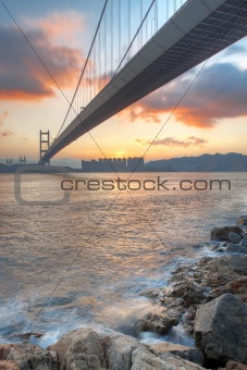 bridge at sunset moment