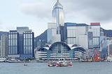 Hong Kong harbour and boat