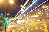 traffic in finance urban at night