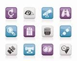 Optic and lens equipment icons