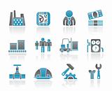 Business, factory and mill icons