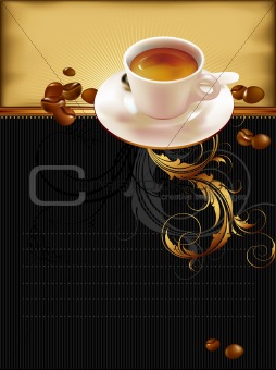 cup of coffee with ornate elements