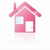 glossy pink house icon