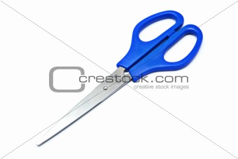 blue scissors isolated on white background