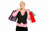 Happy business woman with shopping bags
