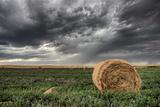 Hay Bale and Prairie Storm