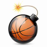 Abstract basketball shaped like a bomb