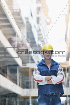hard worker on construction site