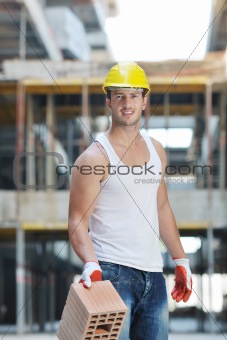 hard worker on construction site