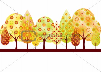 Abstract autumn tree greeting card