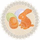 background with rabbit and eggs