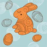 background with rabbit and eggs