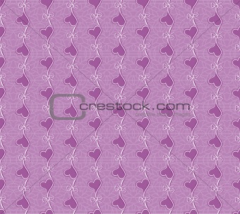 Floral vector seamless lace pattern with heart flower.