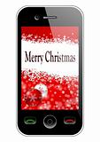 mobile phone with christmas background