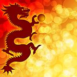 Happy Chinese New Year Dragon with Blurred Background
