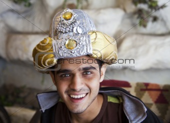 Happy Young Indian teenager Fancy dress turban