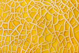 Closeup of yellow melon texture