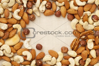 nut mix on canvas