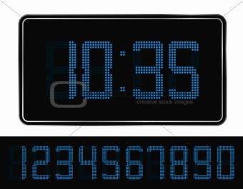 Vector Blue Digital Clock