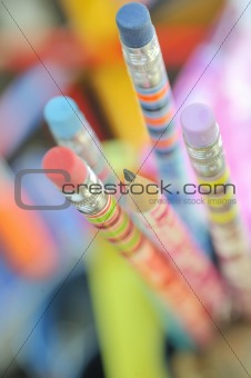 closeup of  colored pencils