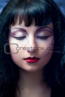 Fashion Model With Halloween Makeup