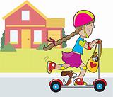 Scooter Girl and House