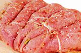 Raw meat,  with spices