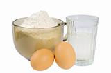 Flour, water and eggs.