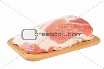 Pork on a wooden board