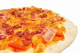 Pizza with  sausage  and bacon