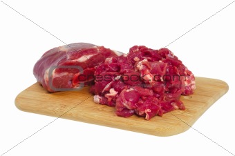 The whole piece and sliced mutton