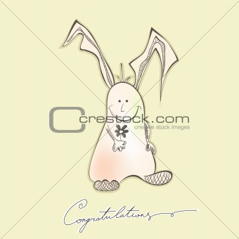 Card with happy rabbit