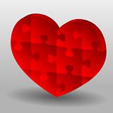 Red Puzzle Heart 