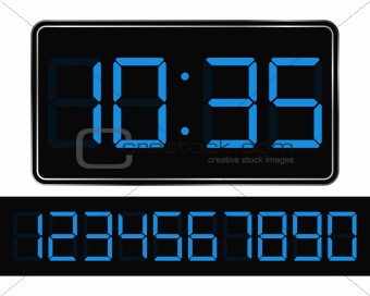 Vector Blue Digital Clock