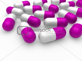 3d pill purple white