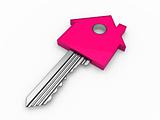 3d key home house pink