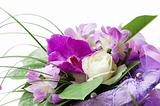 bouquet of purple orchid and white rose