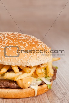 Fat hamburger sandwich