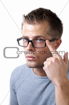 Young man with glasses