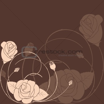 Rose flower brown background