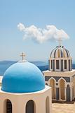 Old church domes in Santorini