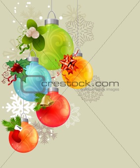 Christmas background with glass balls