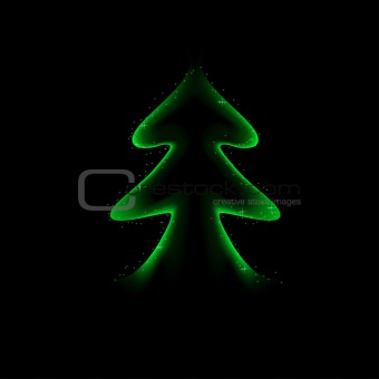 Stylized green Christmas tree