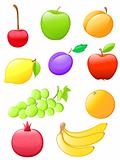 glossy fruit icons