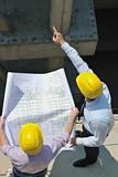 Team of architects on construction site