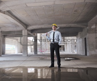 architect on construction site