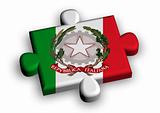 Color puzzle piece with flag of italy