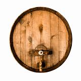 Old wooden barrel isolated on a white background
